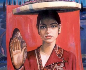 A beautiful painting of a woman by Nami Petgar (click on the slide show for more of his paintings and be sure to view some of Masoud Dashtban's paintings as well).
