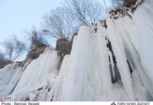A beautiful shot of a frozen waterfall in the Khorasan province of Northeastern Iran.